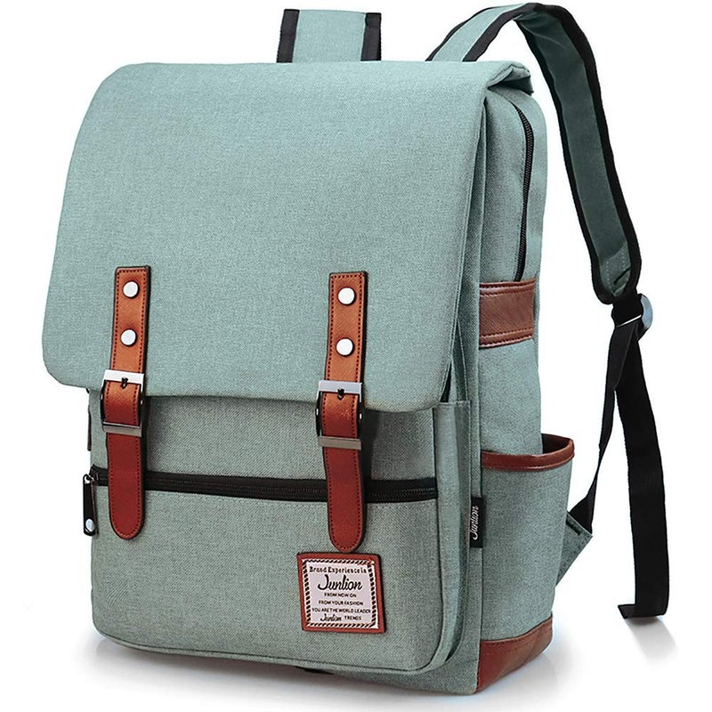 Junlion Vintage Laptop Backpack Gift for Women Men, School College Slim Backpack Fits 15.6 inch Macbook Green - Image 1